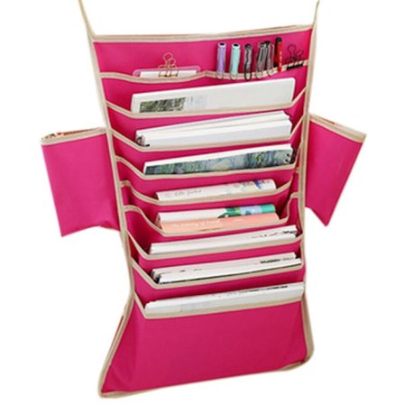 Oxford Stoff Bok Oppbevaringspose Multi Lommer Student Læring Henge Bokpose Skrivebord Organizers Magasin Holder Artifact B