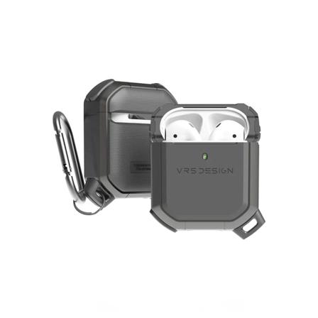 Stöttåligt Skal Airpods 1/2 Med Karbinhake - Grå Svart