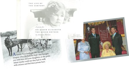 England 2000 - Århundredets liv, Dronningemoderen - Postfrisk prestigehæfte