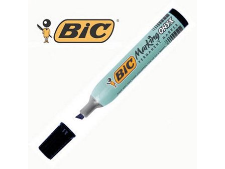 BIC Marking Onyx 1591, permanent märkpenna, mejselformad spets, 3,5–5,5 mm linjebredd, pennkropp i metall, svart - Lyreco - Kontorsmaterial - Pennor -