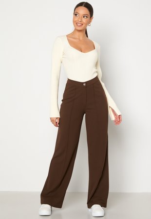 BUBBLEROOM Hilma soft suit trousers Brown Klær
