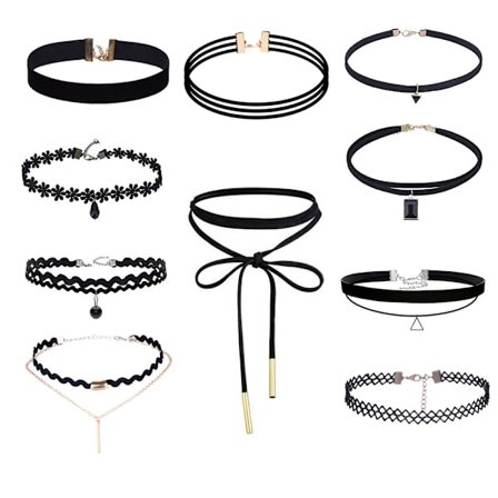 Choker Set Stretch Sammet Klassisk Gotisk Tatuering Spets Choker Halsband
