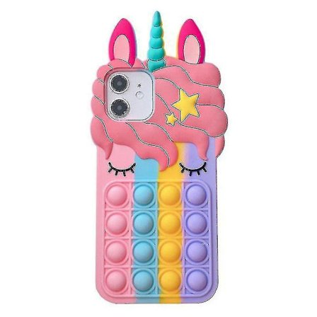 Unicorn Rainbow Apple Iphone Case Silikon Soft Cover Fidget Toys