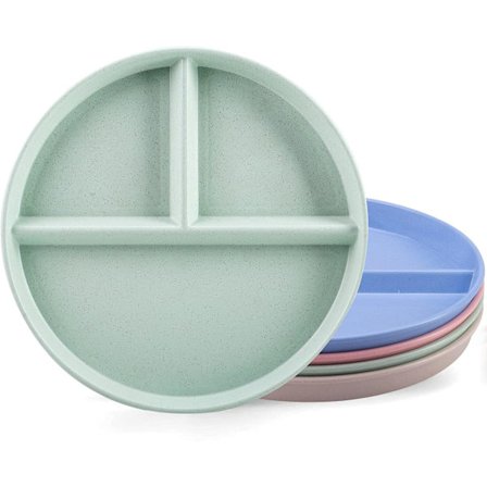 Sæt med 4 flade tallerkener med rum til voksne - Opvaskemaskine og mikrobølgeovn