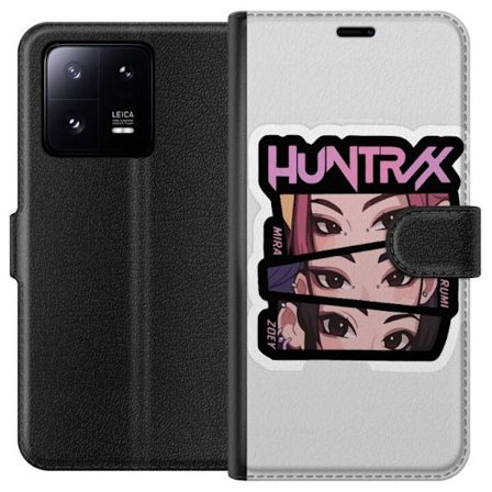 Yhteensopiva Lompakkokotelo Xiaomi 13 Pro K-pop-inspiroitunut futuristinen tyttöryhmä neonvaloissa ja kosminen sci-fi-kohtaus