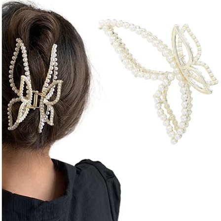 Hårklype med sommerfugl - Stor hårklype - Hårtilbehør for kvinner og jenter