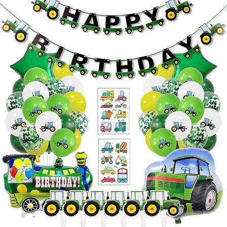 22 stk. traktor balloner sæt latex konfetti balloner med banner til fødselsdag
