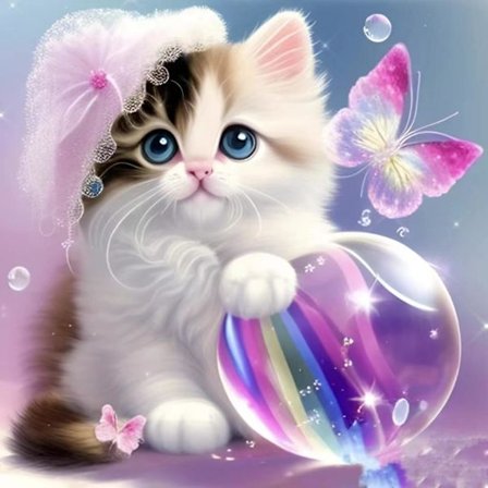 30x40cm 5D DIY Diamantmaleri Full,Chaton#A,DIY Diamant Rhinest