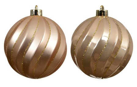 Kaemingk Julekuler Peach-Pearl Ø8 6stk