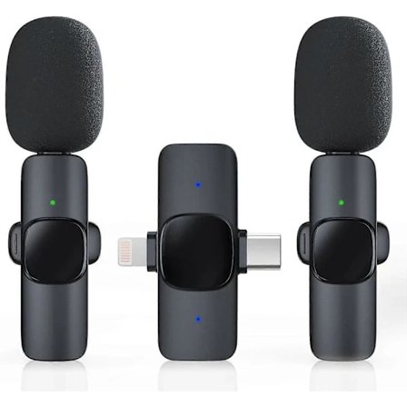 2-pakning Trådløs Lavalier Mikrofon for iPhone/Android Telefon, USB C Trådløs Lav