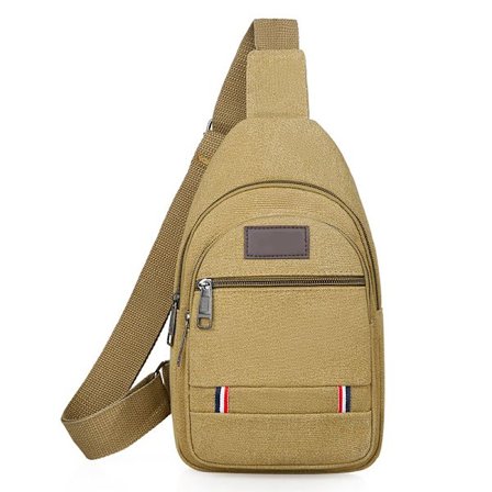 Slingväska Hållbar Canvas Sling Ryggsäck Justerbar Rem Bröstväska Snygg Resväska Axelväska för Män Fri Storlek