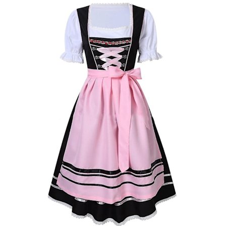 Saksalainen Oktoberfest-asu naisille - Perinteinen baijerilainen olutkarnevaali Fraulein Cosplay Piiantyöntekijän asu - Musta - Täydellinen musta