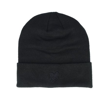 Lyle & Scott - Schwarz cuff Mütze - Tonal Eagle Beanie Jet Black Cuff @ Hatstore