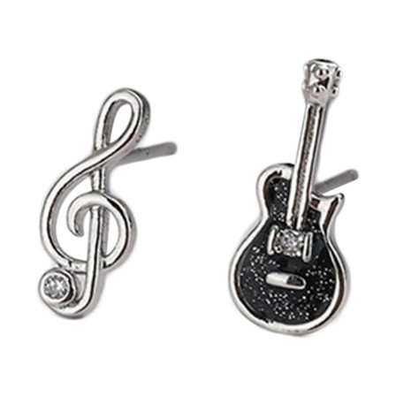 Sirlig Guitar Cubic Zirconia Ørering Unik Lille Minimalistisk Ørestik til Kvinder Teen Musikelskere Guitar Ørering