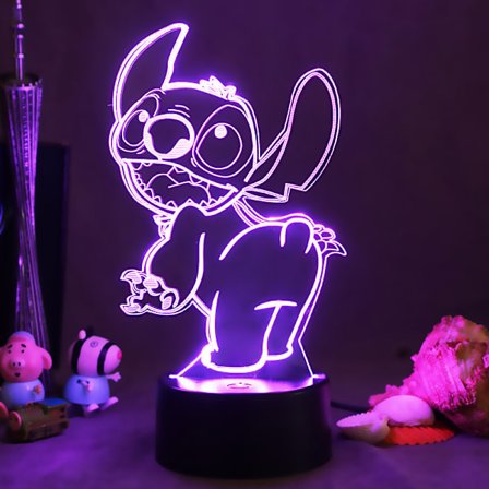 Online Rød Kreativ 3D Nattlampe USB Søt Jente Hjerte Drøm