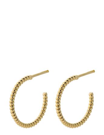 Small Twisted Creoles Accessories Jewellery Earrings Hoops Gull Pernille Corydon*Betinget Tilbud