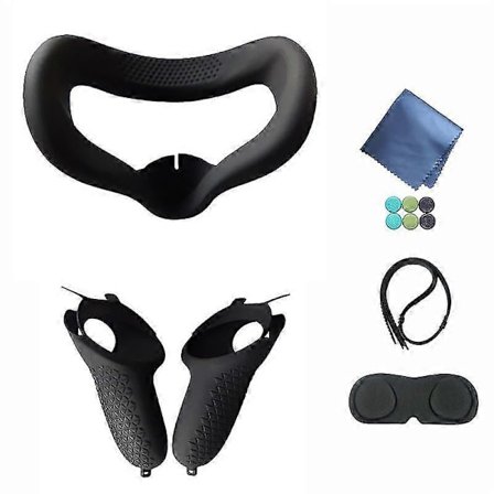 Svart-ny Oculus Quest2 Silikonmask Anti-läckage Ögonmask Quest Andra generationens Skyddsdräkt Quest2 Tillbehör