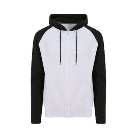 AWDis Just Hoods Herr Baseboll Zoodie S Heather Grey/Jet Black