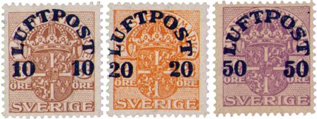 Sverige - AFA 138-140 - Ustemplet