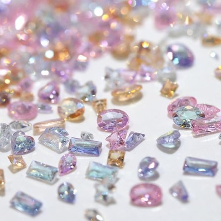 100 st Färgglada Zirkon Mini Naglar Nitar Naglar Ädelstenar Klar Nitar för Naglar 3D Naglar Charms och Ädelstenar för Naglar Charms för Naglar Design 