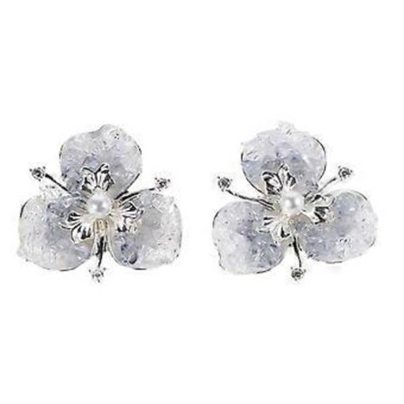 Blomkristallikorvakorut Zirkonia Korut Naisille Tytöille Ilta Tapahtumat Juhlat 2.10X2.00X1.40CM 1 Pari