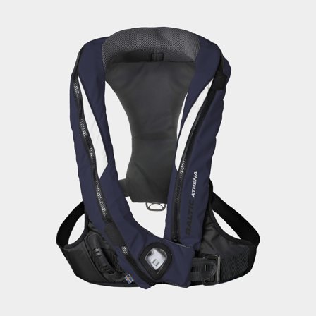 Oppustelig redningsvest Baltic Athena 165N Sele, dame, automatisk, blå/hvid + kulsyrepatron 33 gram, 40 - 120 kg