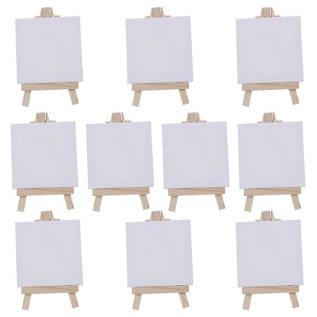 10-pak mini lærredspanel træ staffeli tegnebræt sæt til maleri håndværk maleri dekoration gaver og børns læring uddannelse (hvid) (M,)