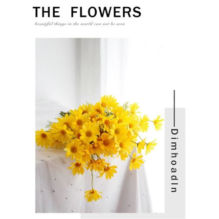 Silkkinen keinotekoinen päivänkakkara olohuoneen ja keittiön koristeluun, keltainen