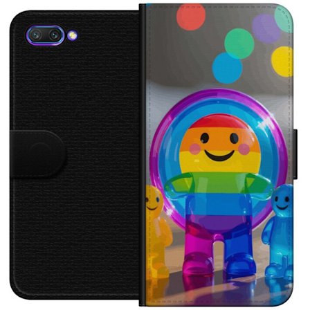 Yhteensopiva Lompakkokotelo Honor 10 Pastellivärinen yksisarvinen, jolla on sateenkaaren harja ja suuret silmät taianomaisessa talviympäristössä.