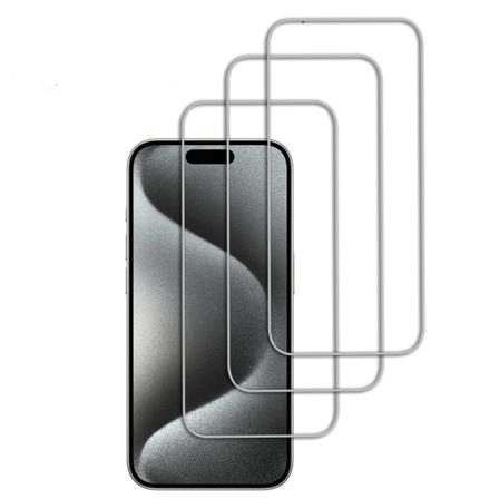 3-Pack - iPhone 15 Pro Max skjermbeskytter i herdet glass