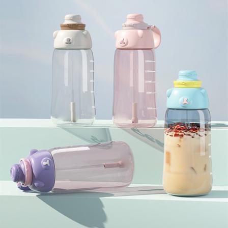 Stor Kapacitet Utomhusvattenflaska Sommarsportvattenflaska Purple 1200ml