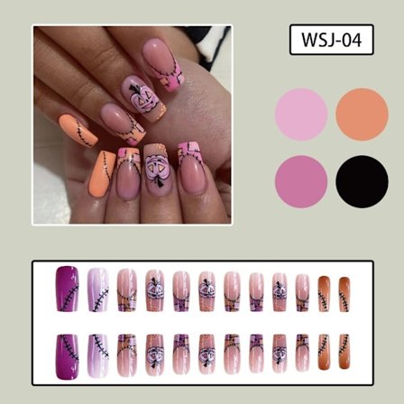 Halloween Skull falske negle Grandiose neglepres på negle