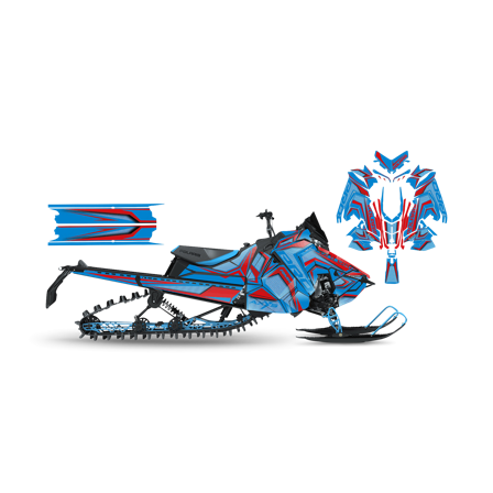 SweTown Dekalkit Team-Racer-20-Pro-Blue-Red - Polaris Axys 850 SKS 146 2019-2021