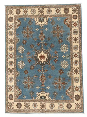 Kazak Fine Rug 150X203 Brown/Dark Blue Wool, Afghanistan