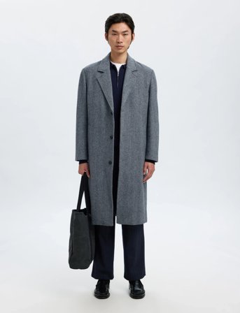 Selected Slhmilos Wool Blend Relaxed Coat #S - Grey - S