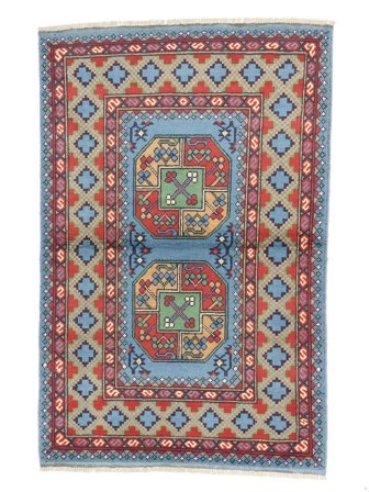 Medallón Pequeño Afghan Fine Alfombra 97X146 Lana