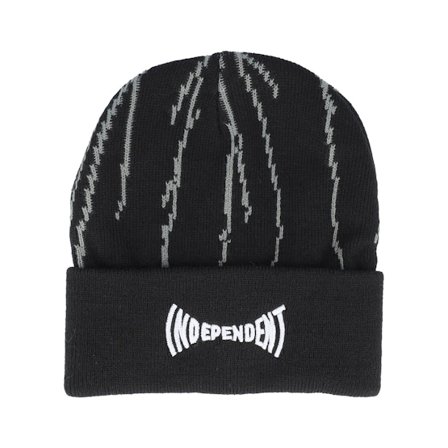 Independent - Preto cuff Beanie - Lightning Stripe Black Lightning Stripe Cuff @ Hatstore