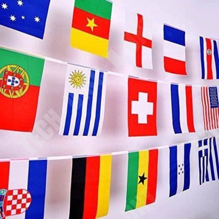 Banderole - TD - Verdensflag - 100 lande - 25 meter - Polyester