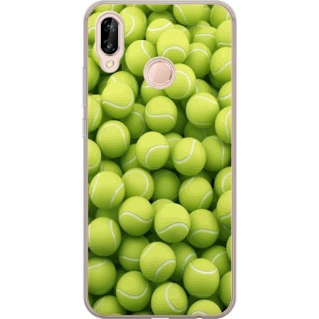 Kompatibelt Mobildeksel til Huawei Huawei P20 lite Mønster av grønne tennisballer i høy detalj, sporty motiv med repetisjonstekstur og sterke farge