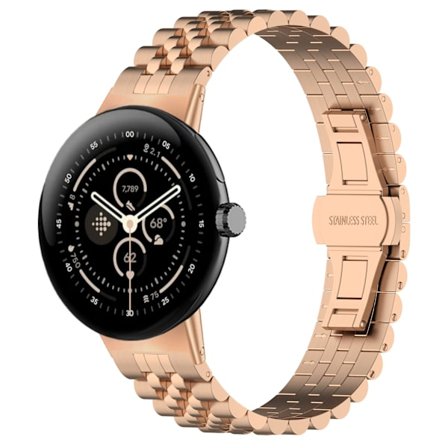 Google Pixel Watch3 45 mm rem i rostfritt stål