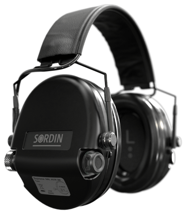 Sordin Supreme MIL Aux Slim Headband Black - Hørselvern