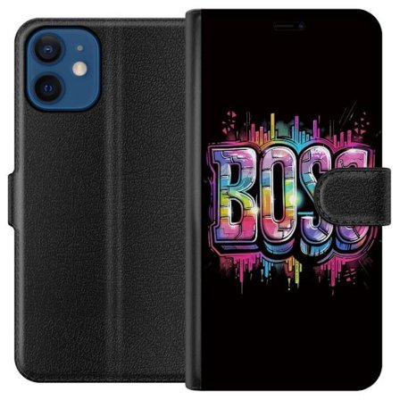Kompatibelt Lommeboketui til Apple iPhone 12 mini Boss Typografi i Neonfarger Urban Street Art