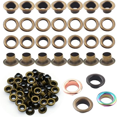 Metal Øjer Hul Kit Metal Grommets Øjer 200 Sæt Grommet Værktøjssæt Til Læder Tøj Bælte (bronze 5 mm)