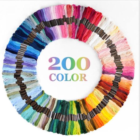 Kirjontalanka monivärinen käsinkudottu DIY-värikirjontalanka