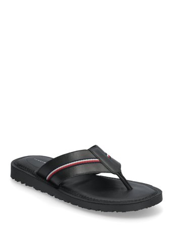 Core Hilfiger Toe Post Lh Sandal Black Tommy Hilfiger