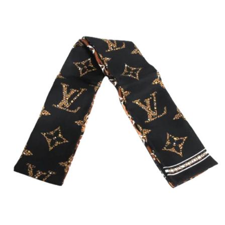 Louis Vuitton Vintage, Pre-owned Silk scarves Bruin, Dames, Maat:ONE Size,luipaardpatroon