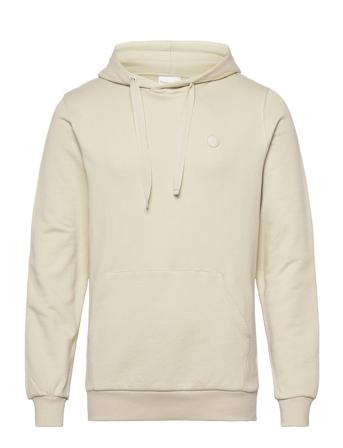 Elm Hood Basic Badge Sweat - Gots/V Cream Knowledge Cotton Apparel