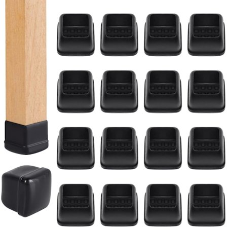 24 stk. Stolbensglidere til Tæppe, Firkantede Stolglidere, Teflon Møbelpuder, Barstol Stolbensbeskyttelseshætter, Tæppeglidere Overtræk Kobber