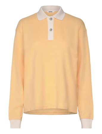 Monki Long Sleeve Rugby Polo Top - Yellow - S