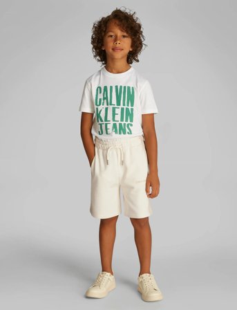 Calvin Klein Color Block Relaxed Shorts - Cream - 116